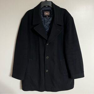Newport Harbor Wool Cashmere Blend Peacoat Overcoat Mens Size‎ 2XL Black Winter